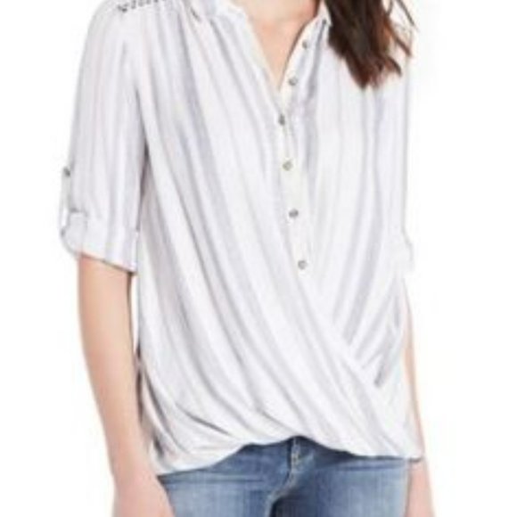 Vintage American Blues Roadtrip Striped Mackenzie Blouse Sz. Large White… - Picture 2 of 10